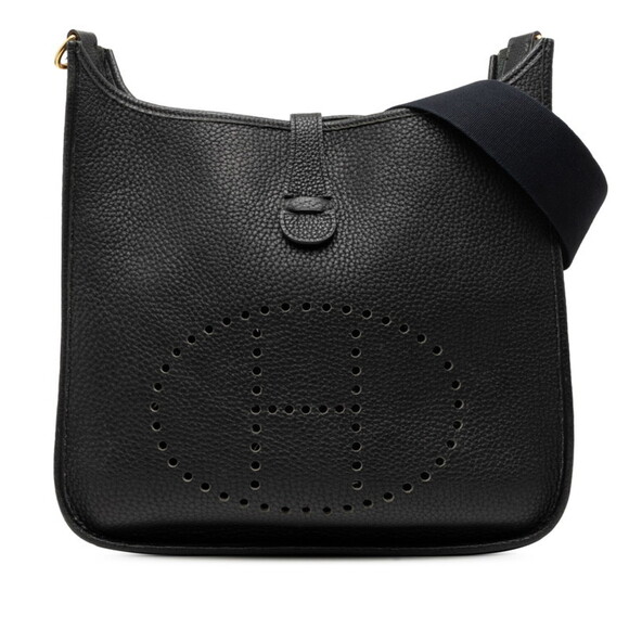 HERMES Handbags - Hermes Evelyne GM Crossbody Shoulder Bag, Black, Taurillon Clemence Leather, ...
